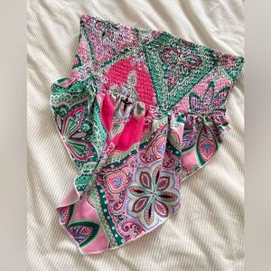 SHEIN Pink and Green Top Small